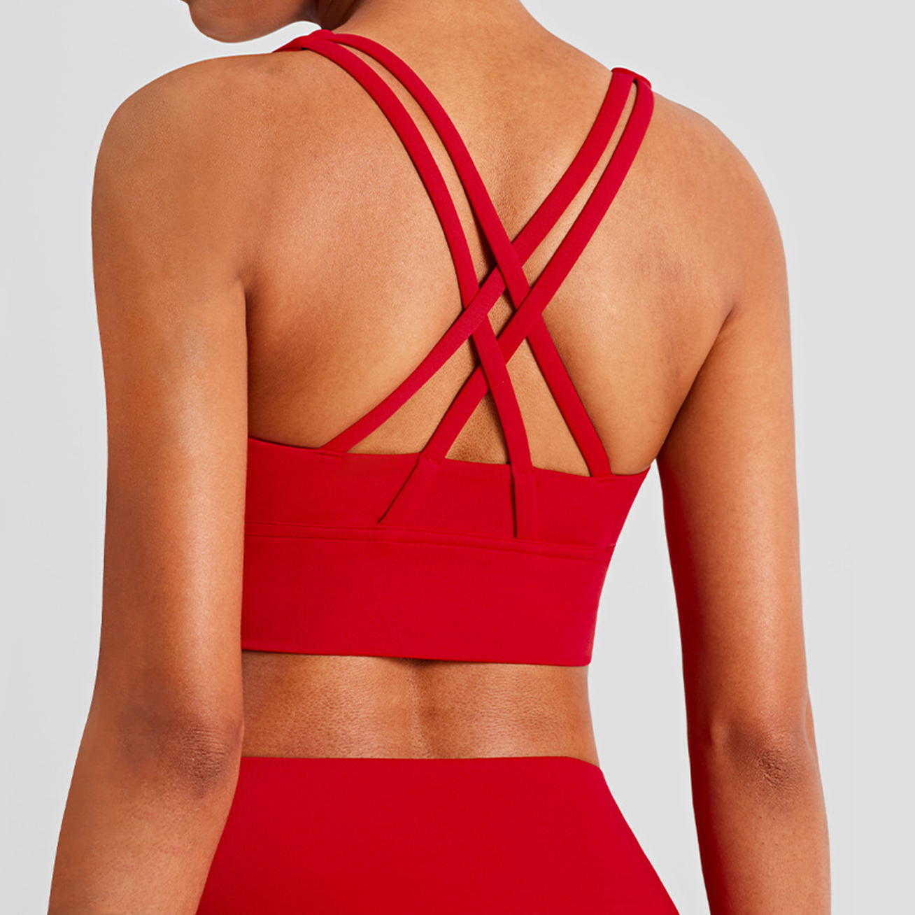 【新年红】LULU同款红色女美背瑜伽背心健身跑步运动套装年 