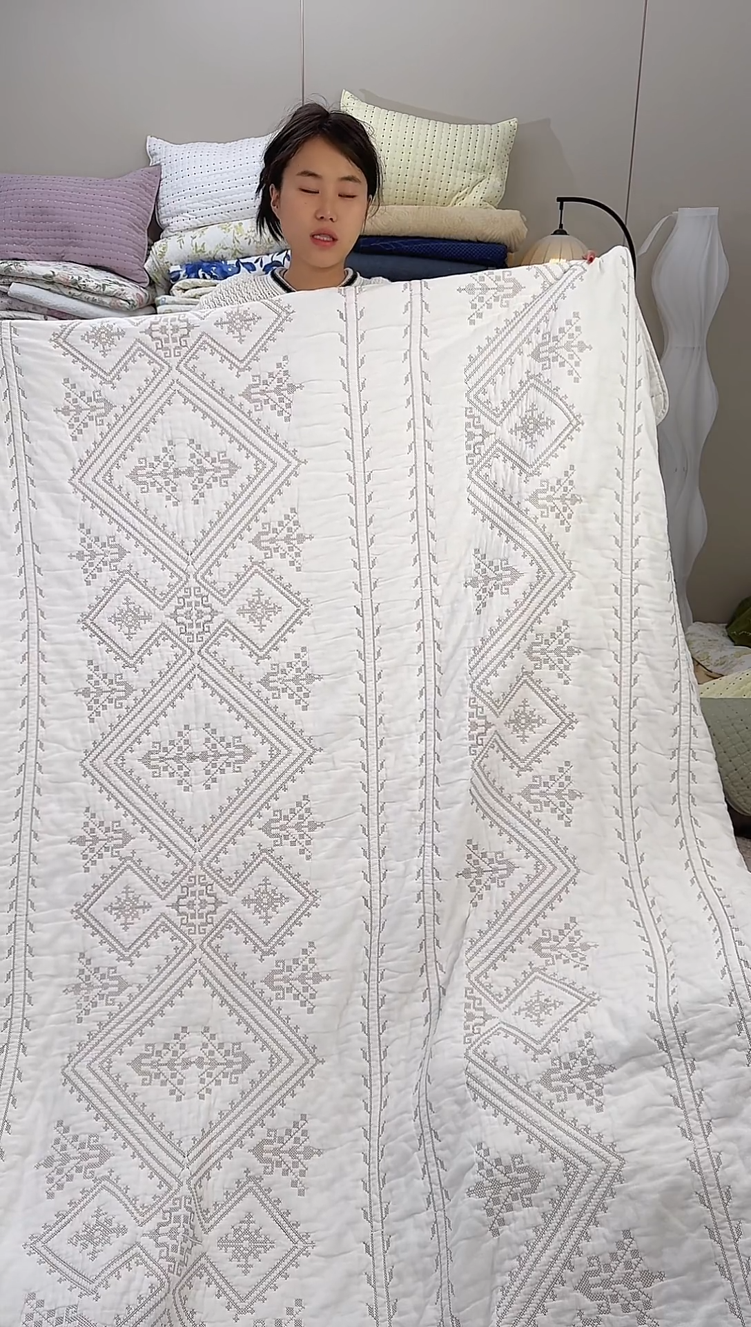 棉纯棉白金丝罗线格230*250