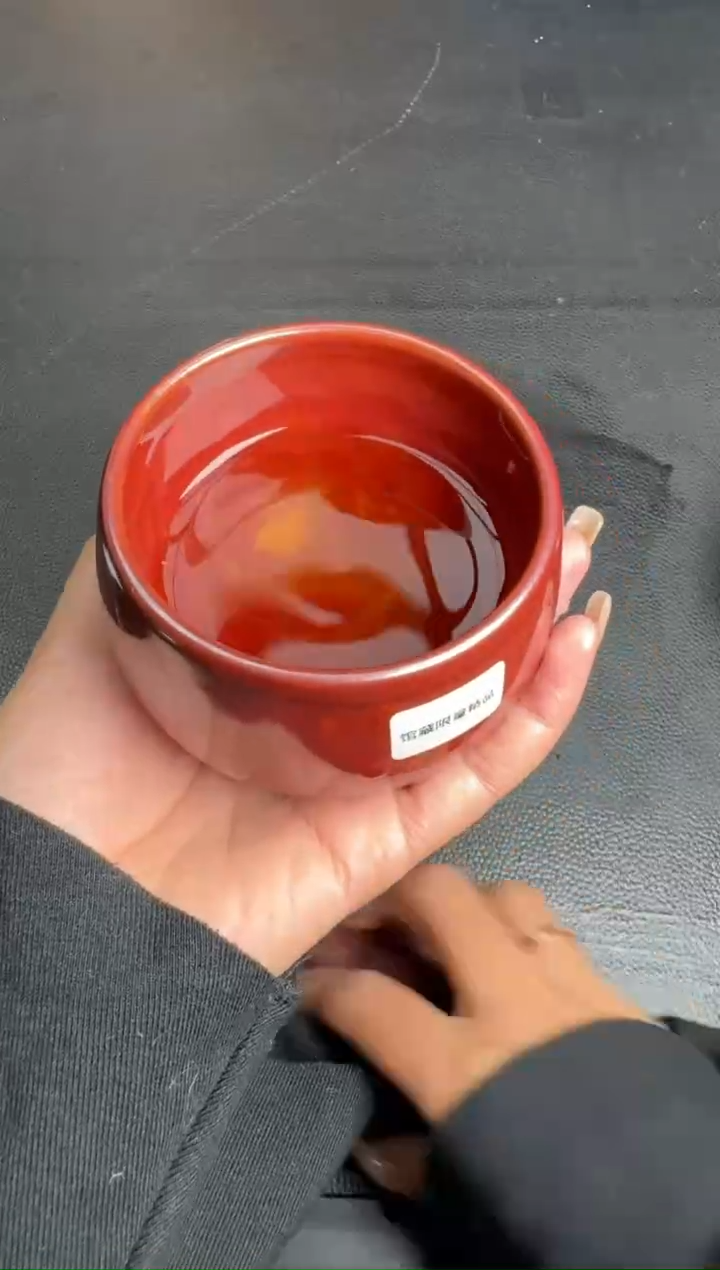 茶盏廖设生祥云柿红99