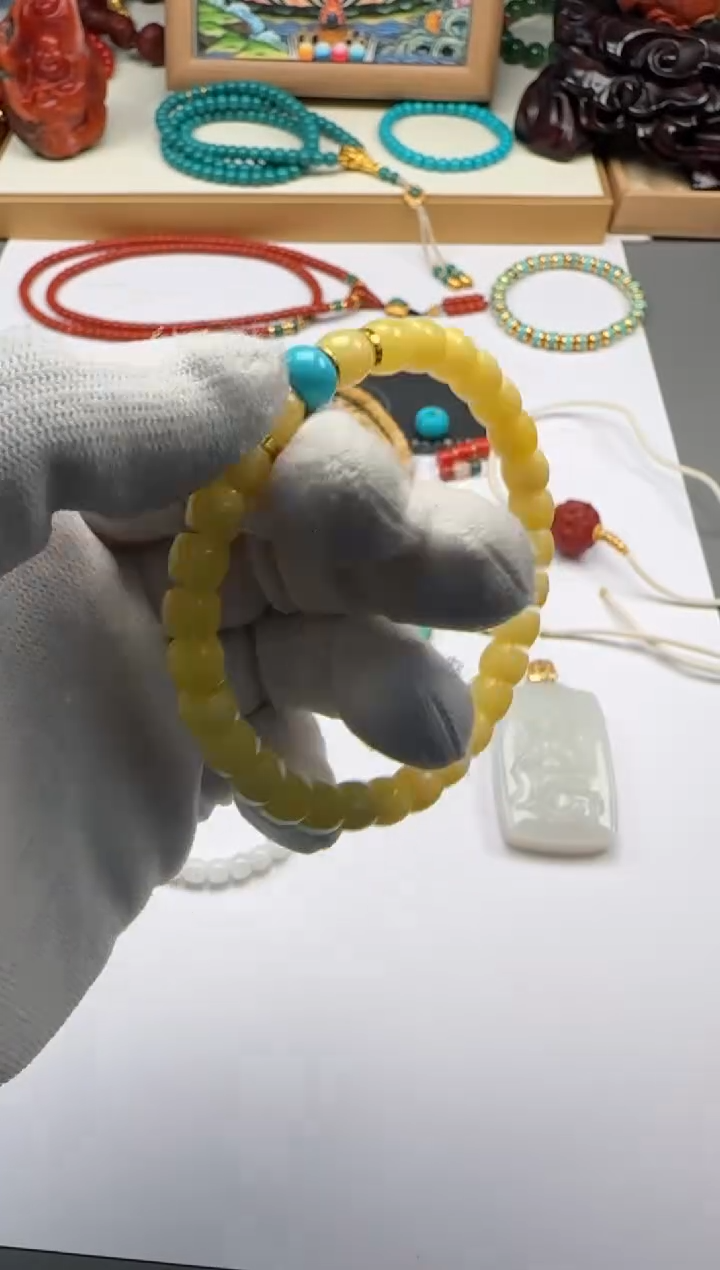 未镶嵌蜜蜡裸石手串手串