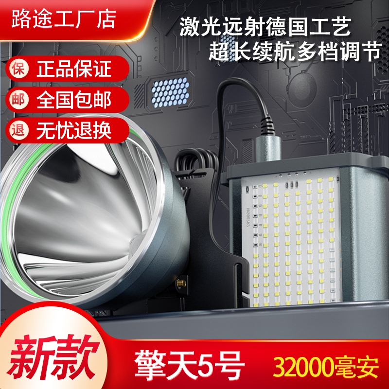 2025新款分体式头灯野外夜钓防水超长续航锂电池头灯强光高流明