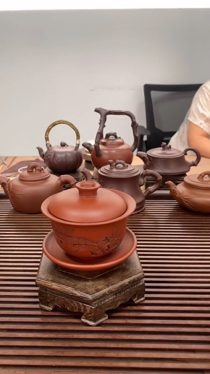 茶壶紫砂福利三才盖碗120毫升朱泥
