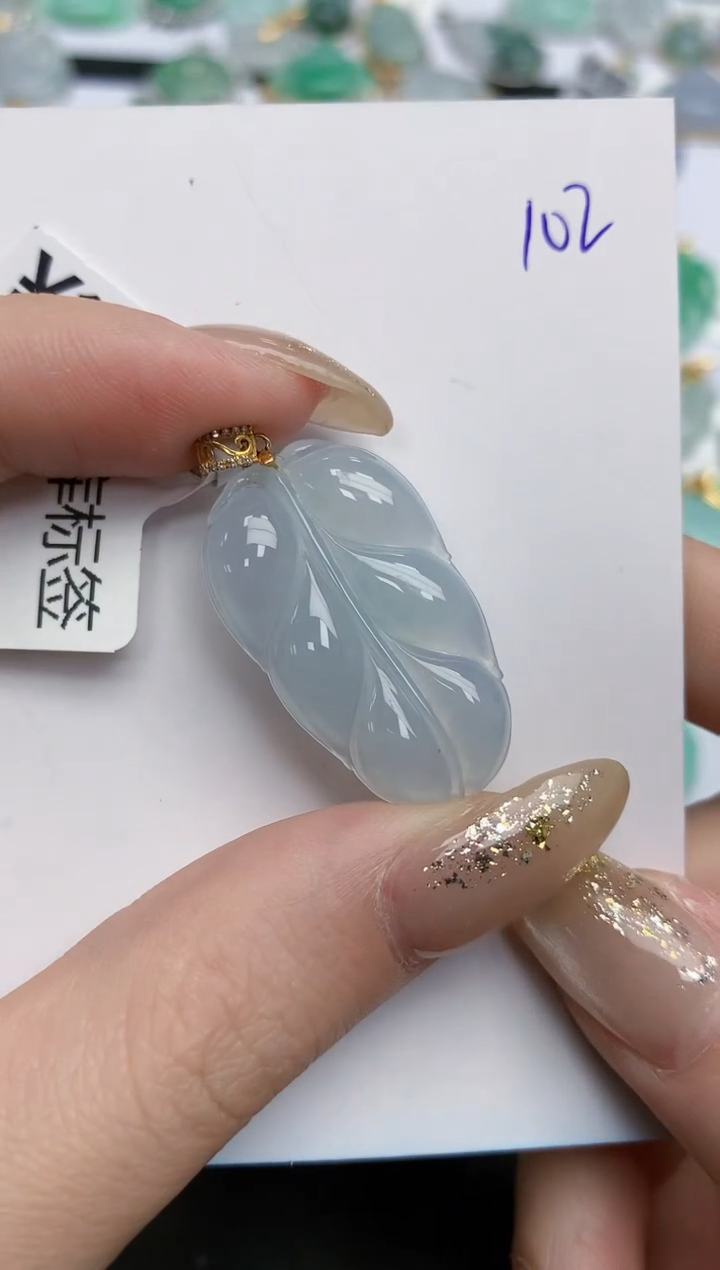 【闪购商品】翡翠颈饰18K金镶嵌天然缅甸翡翠A货