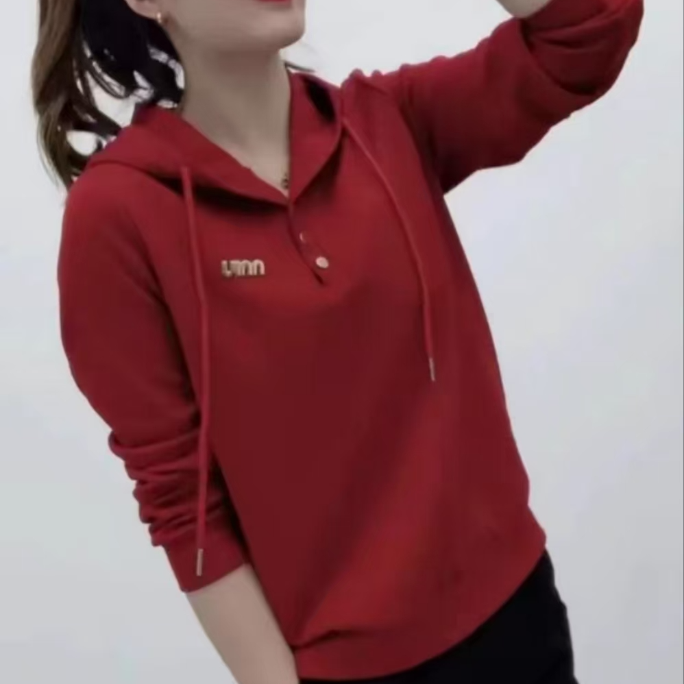 卫衣女休闲连帽t恤上衣春秋长袖韩版百搭显瘦新款打底衫1043