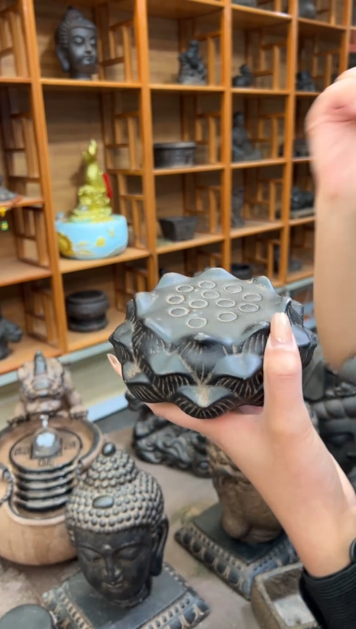 陶土莲蓬实心底座