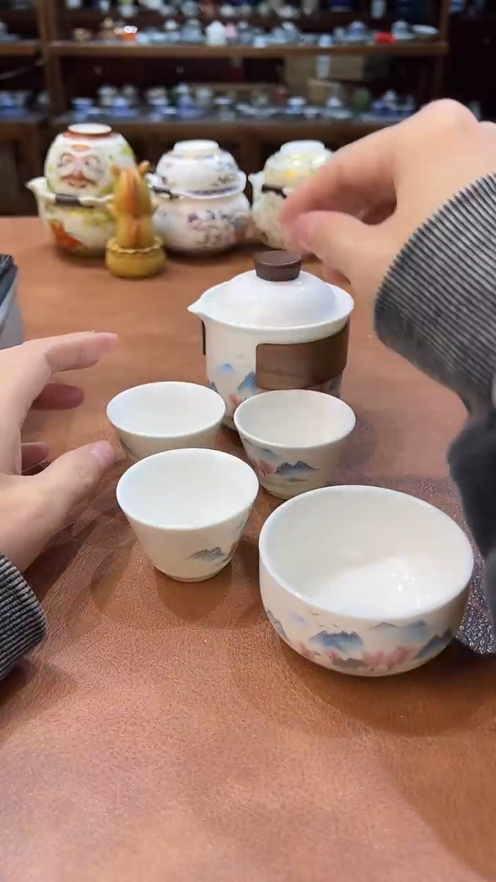 真的很便宜会开片的旅行茶具