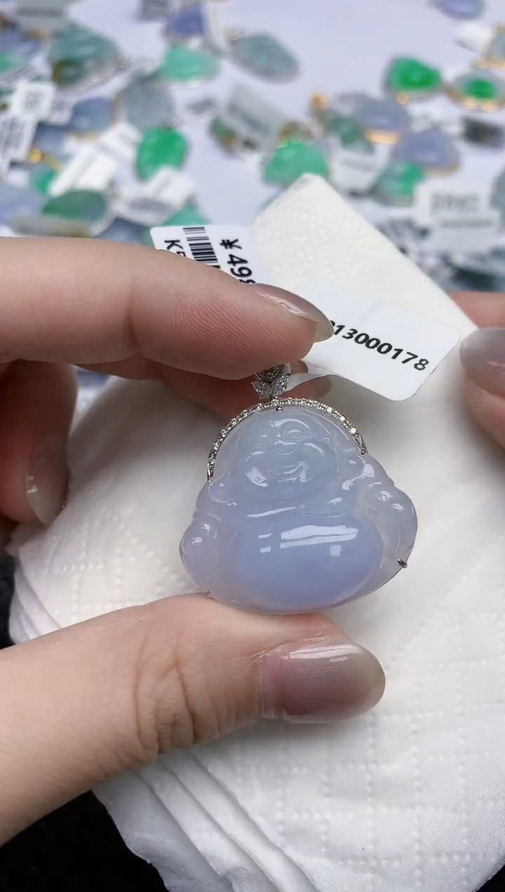 【闪购商品】翡翠颈饰18K金镶嵌天然翡翠A货