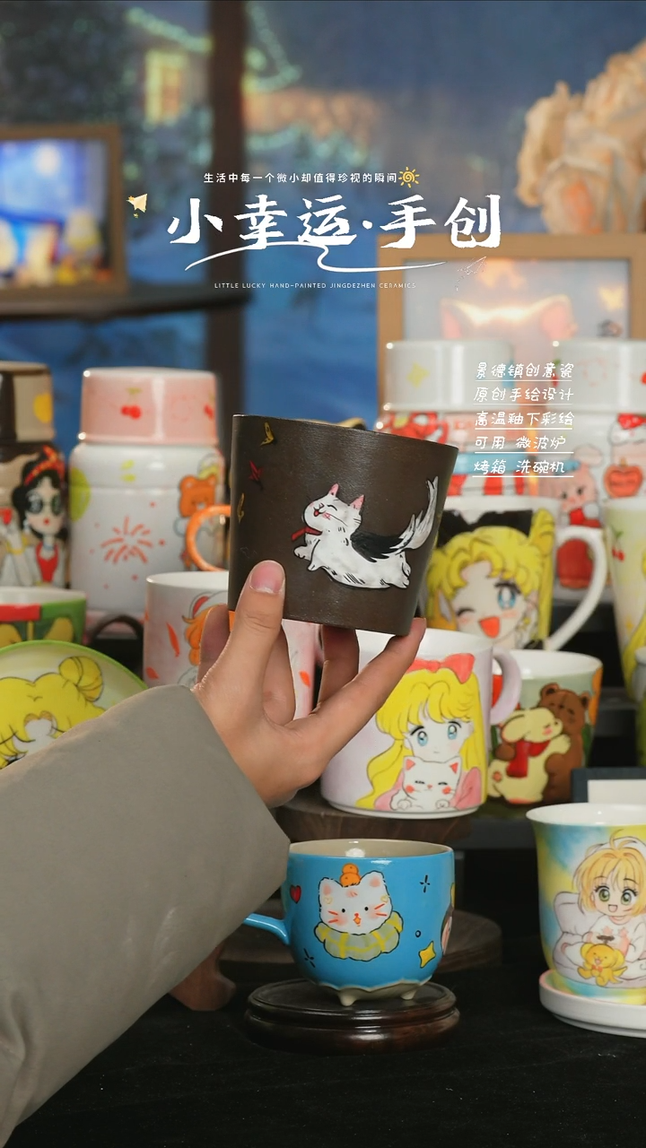 【闪购商品】小幸运纯手工手绘陶瓷