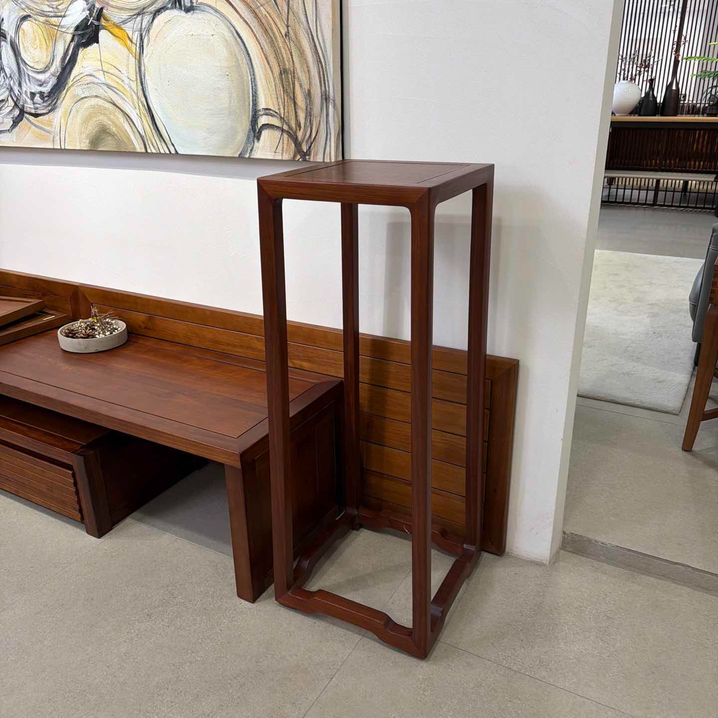 【样品清仓】新中式全实木落地花架(G-HJ04A-3)