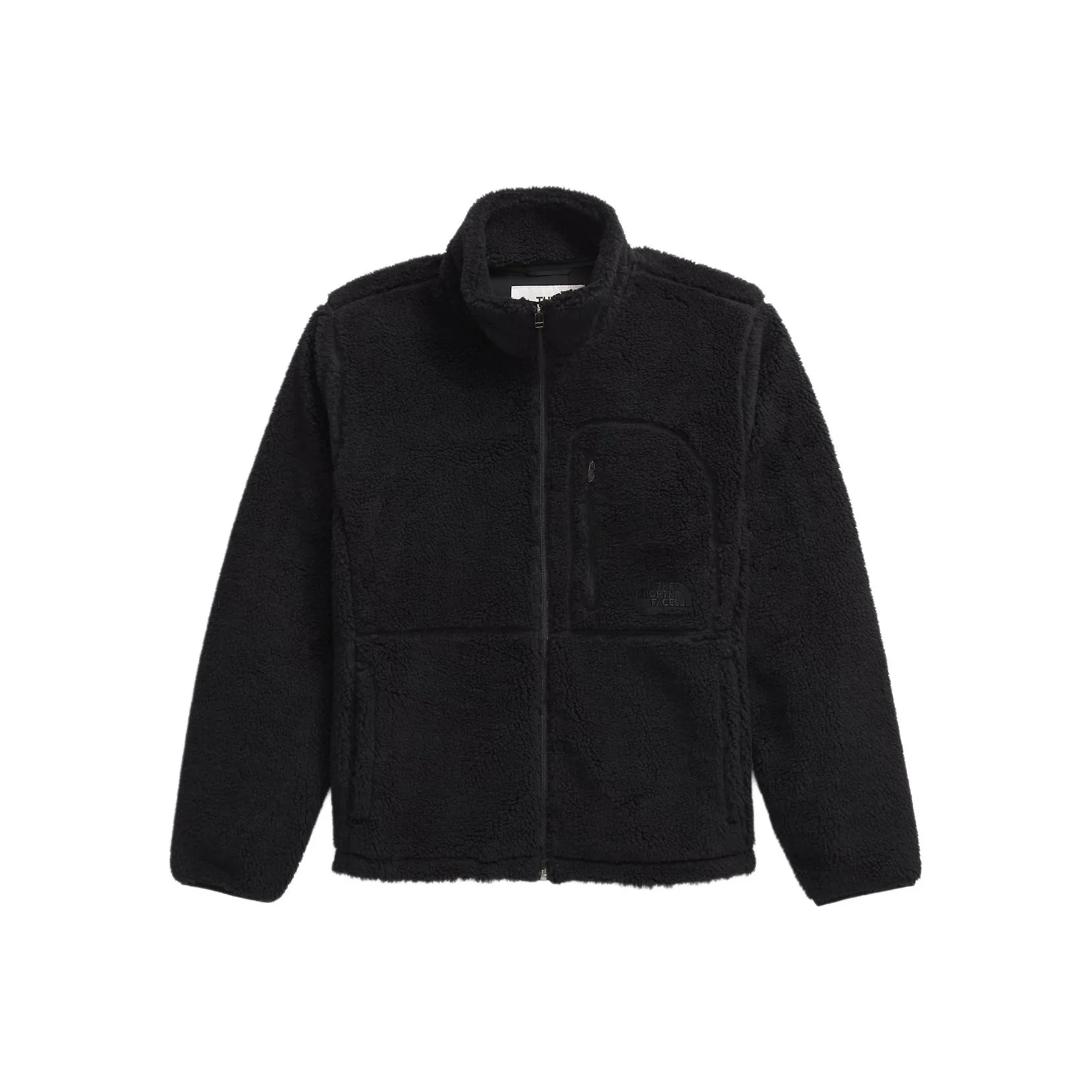 The North Face 立领拉链毛绒外套 黑色