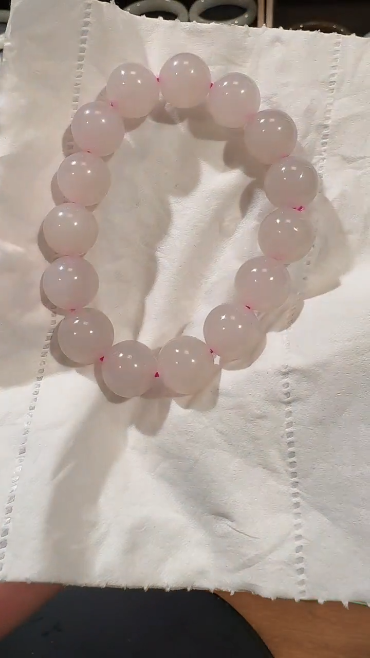 【闪购商品】和田玉手串未镶嵌1206藕粉13mm手串