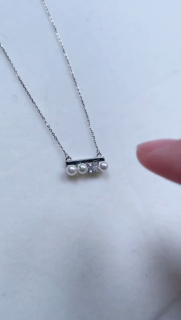 【闪购商品】海水珍珠颈饰银S925镶嵌多珠款珍珠套链