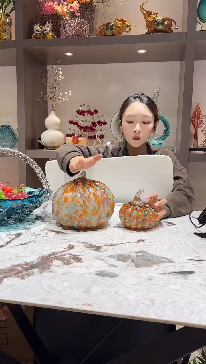 炫彩南瓜摆件一对