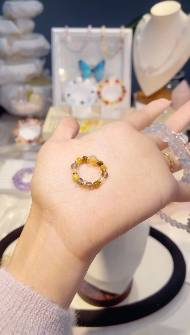 未镶嵌手串水晶W****)金霸戒指