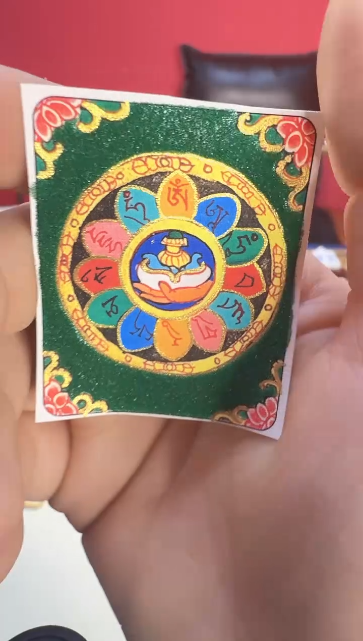 吊坠坛城-粗矿堆沙唐卡