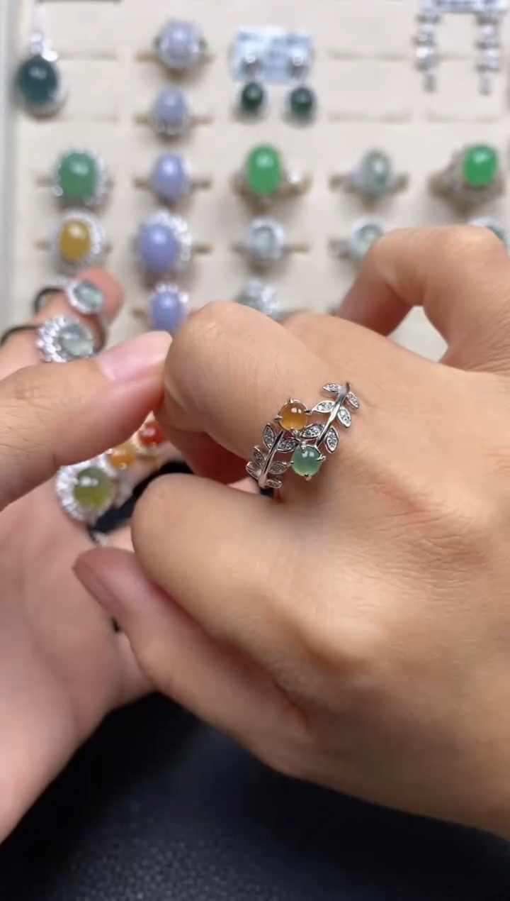 【闪购商品】翡翠戒指银S925镶嵌1111