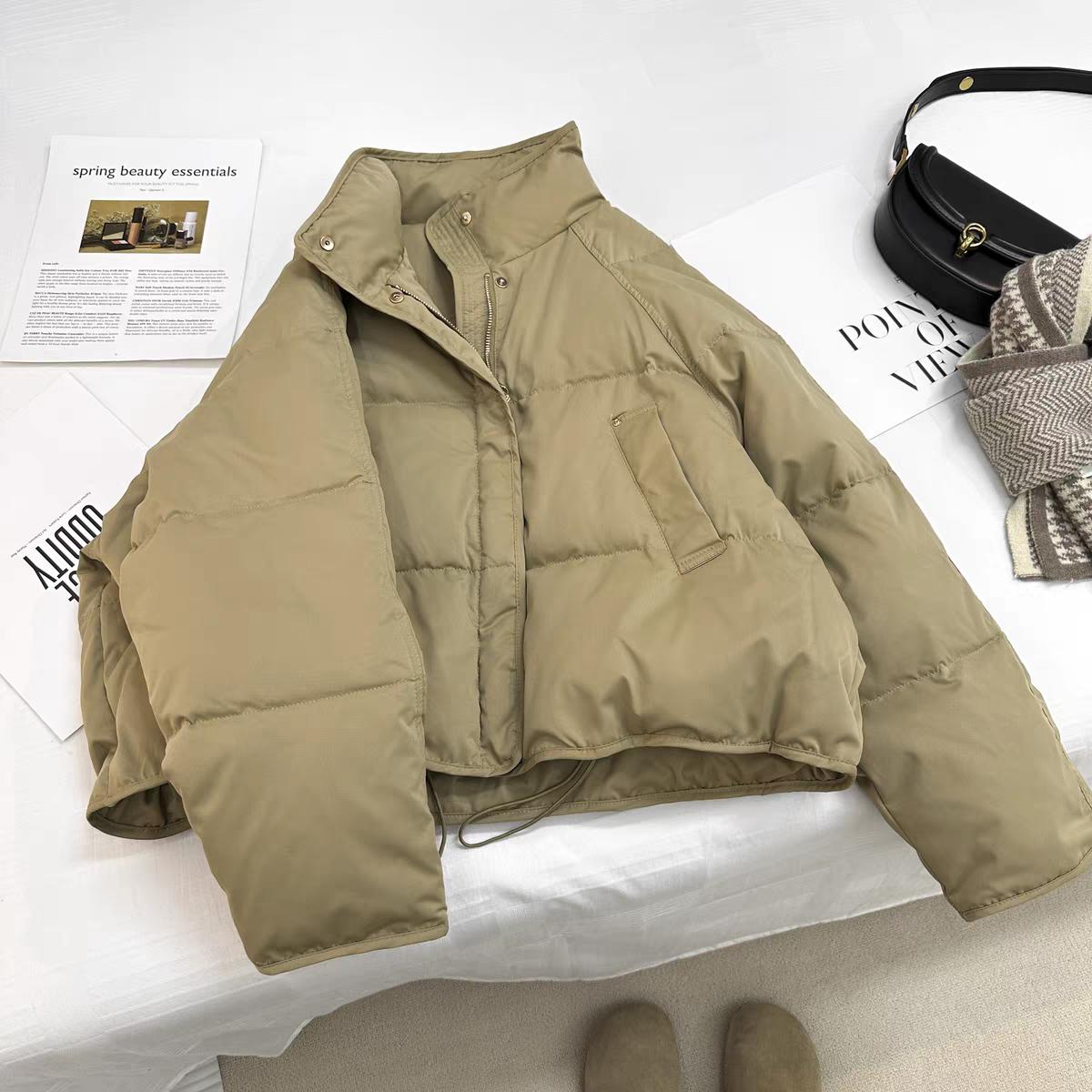 加厚冲锋衣2025秋冬新款气质高级感宽松连帽宽松拼色连帽保暖外套