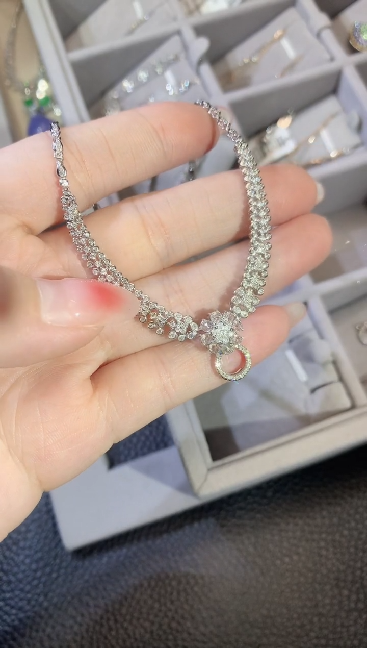 【闪购商品】钻石百搭链18K金镶嵌A57       