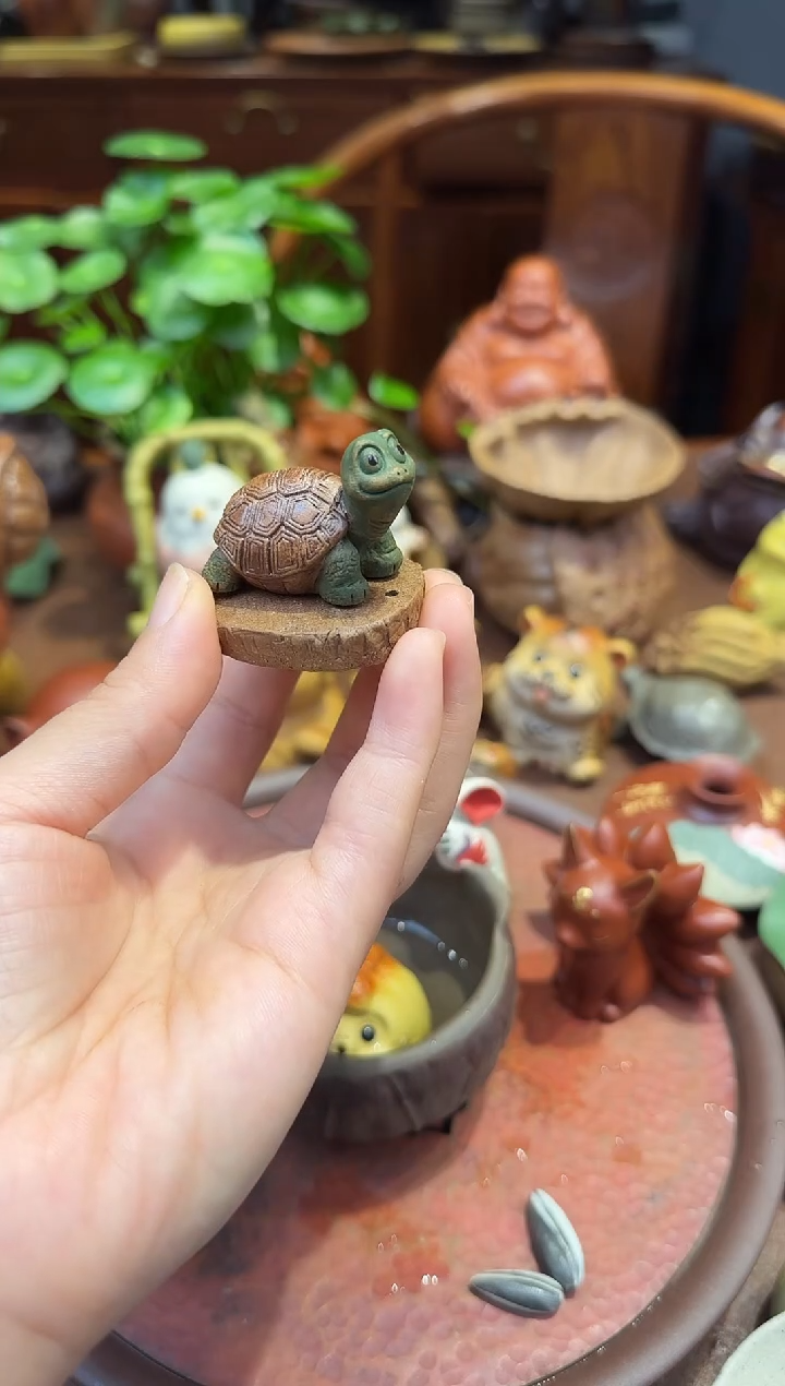 紫砂茶宠紫砂小乌龟香插