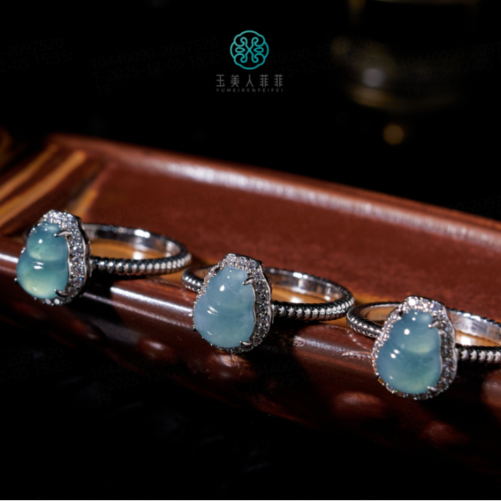 石惑珠宝+翡翠戒指-小葫芦可调节戒%多样性发一