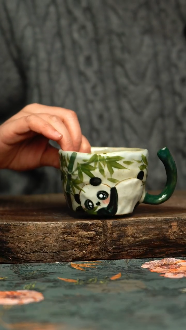 【闪购商品】杯杯釉下彩手工手绘同款陶器
