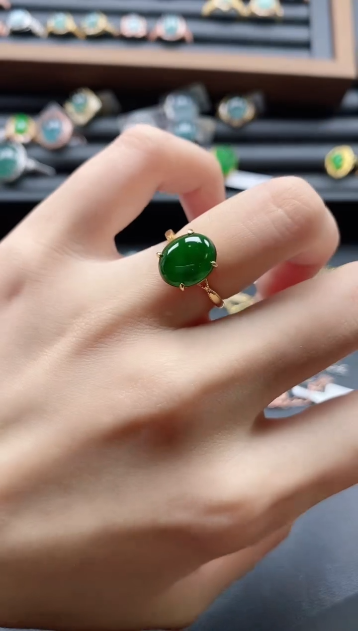 【闪购商品】翡翠戒指银S925镶嵌51151