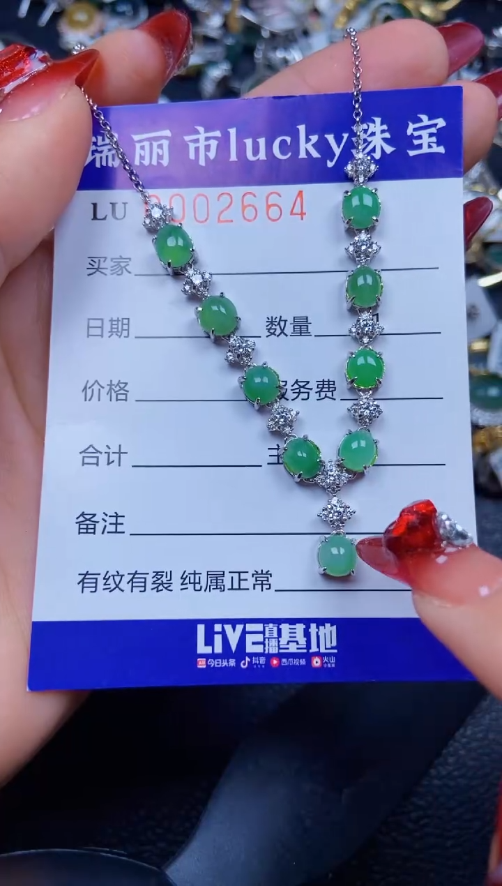 【闪购商品】翡翠颈饰银S925镶嵌2664