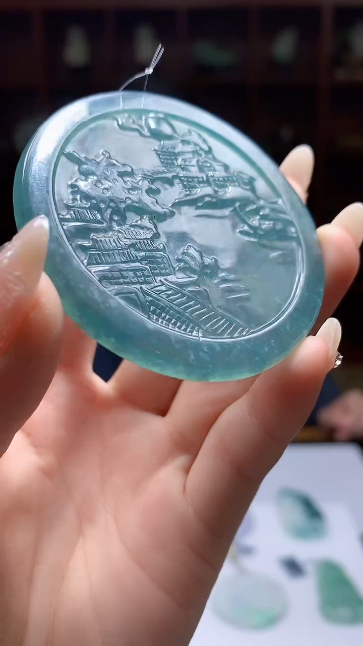 【闪购商品】定制翡翠未镶嵌8046jj-毛货挂件7