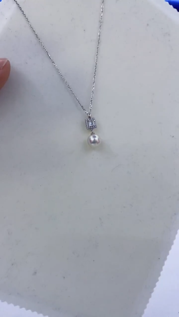 颈饰银S925镶嵌海水珍珠  