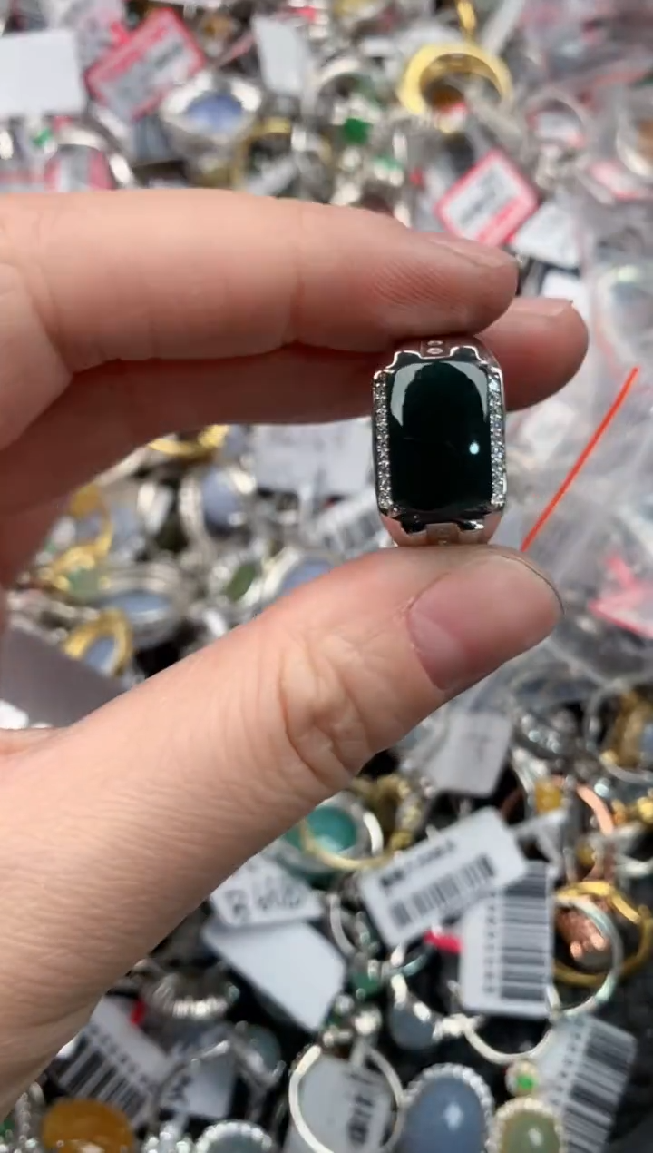 银S925镶嵌戒指翡翠13                  8