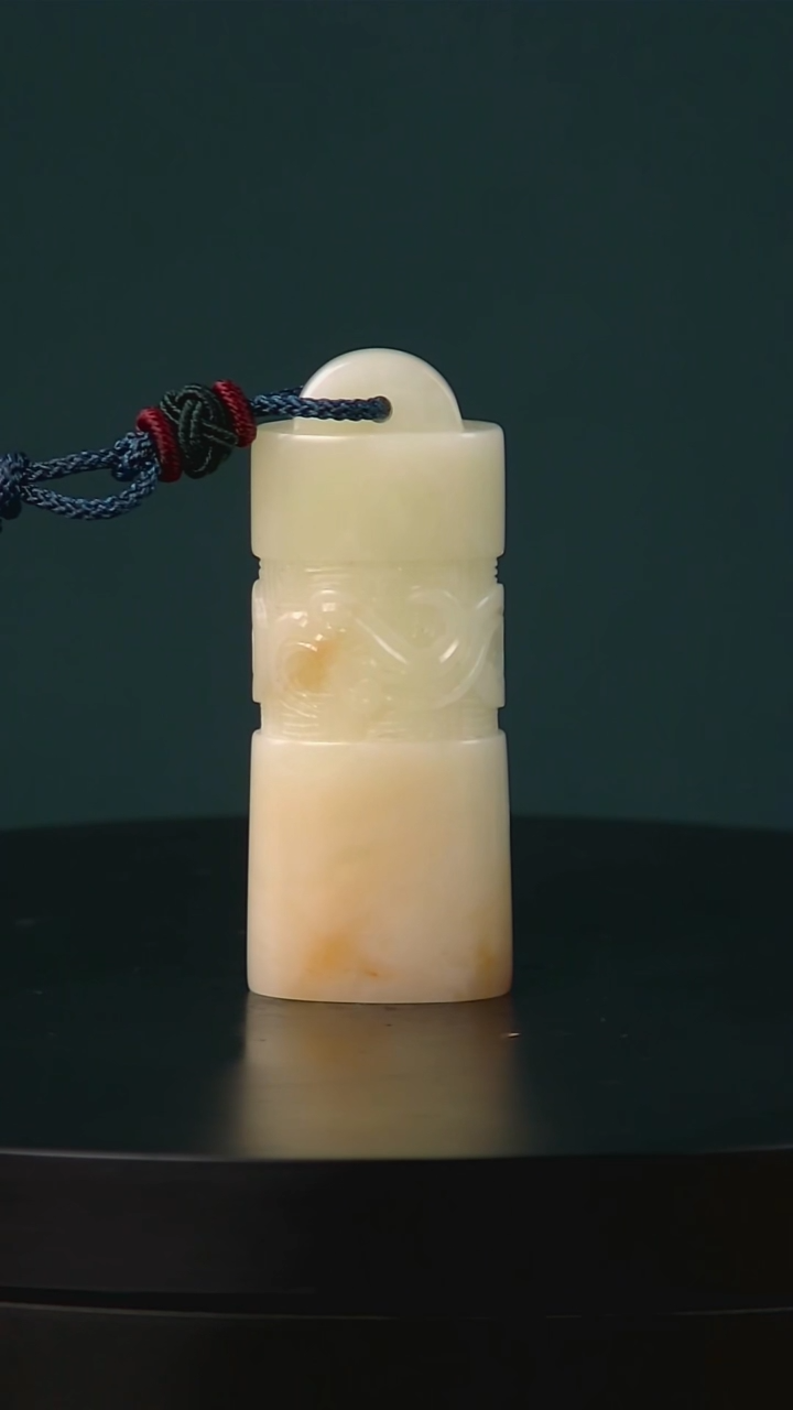 寿山石白芙蓉玄鸟博古章1.2*2.2*5.3