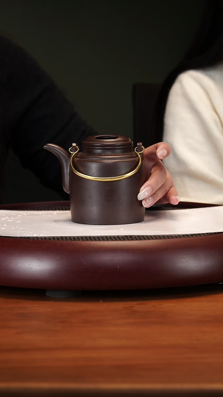 【闪购商品】紫砂茶壶2-58WHJ洋桶老紫泥300cc