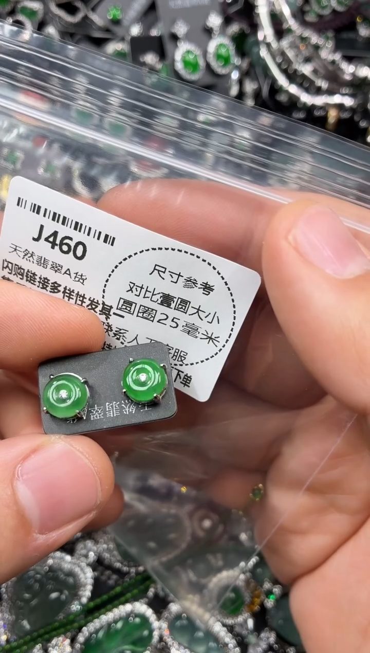 颈饰未镶嵌翡翠J460耳钉