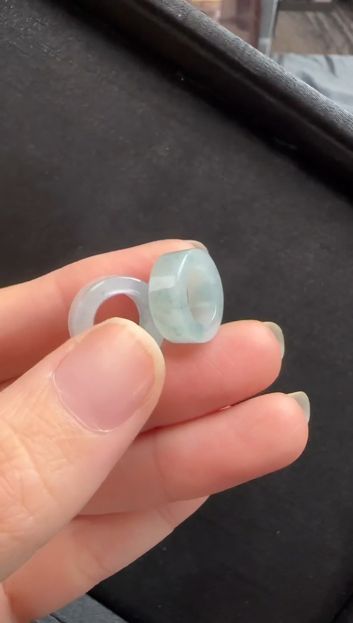 未镶嵌翡翠耳饰345甜甜圈一对