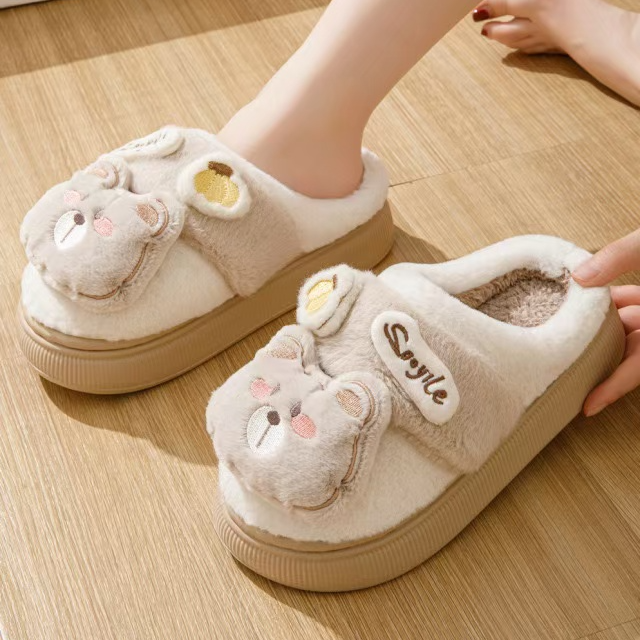 【X4】780兔熊狗可爱毛绒小清新家居外穿棉拖