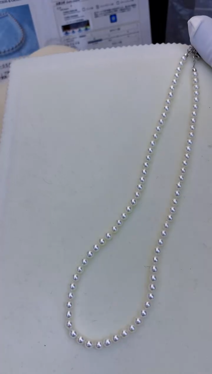 银S925镶嵌海水珍珠饰品4-5满珠链