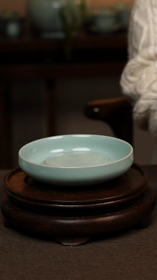 瓷片天青色干炮台壶承一级不带礼盒