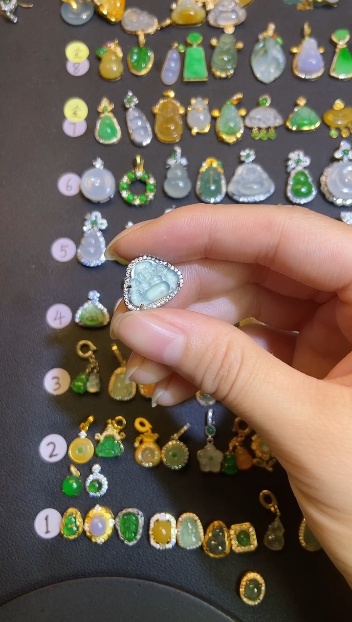 吊坠(不含链)银S925镶嵌翡翠1