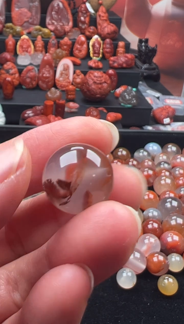 未镶嵌单珠南红玛瑙左**男单珠