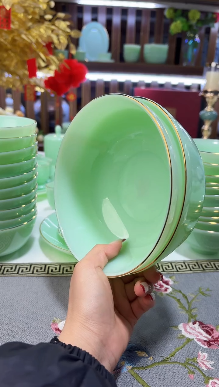 玉瓷6.5英寸面碗2个