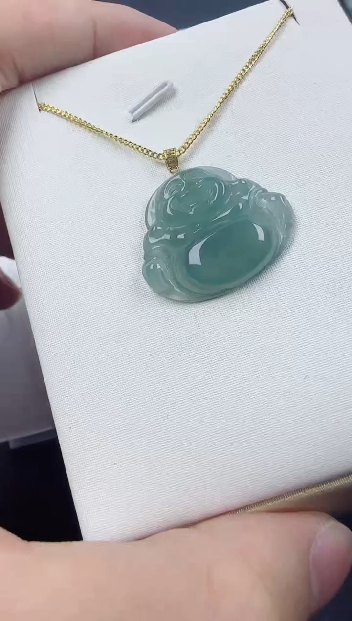【闪购商品】翡翠颈饰18K金镶嵌佛公111111
