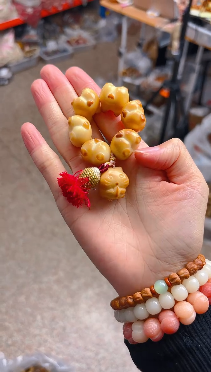 吊坠菩提根/象牙果柯基屁屁手捻 小仓鼠