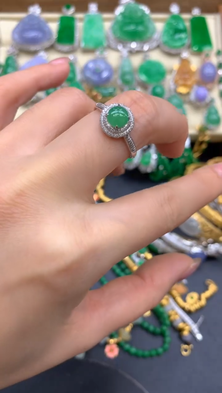 【闪购商品】翡翠戒指18K金镶嵌341-中国好珍宝