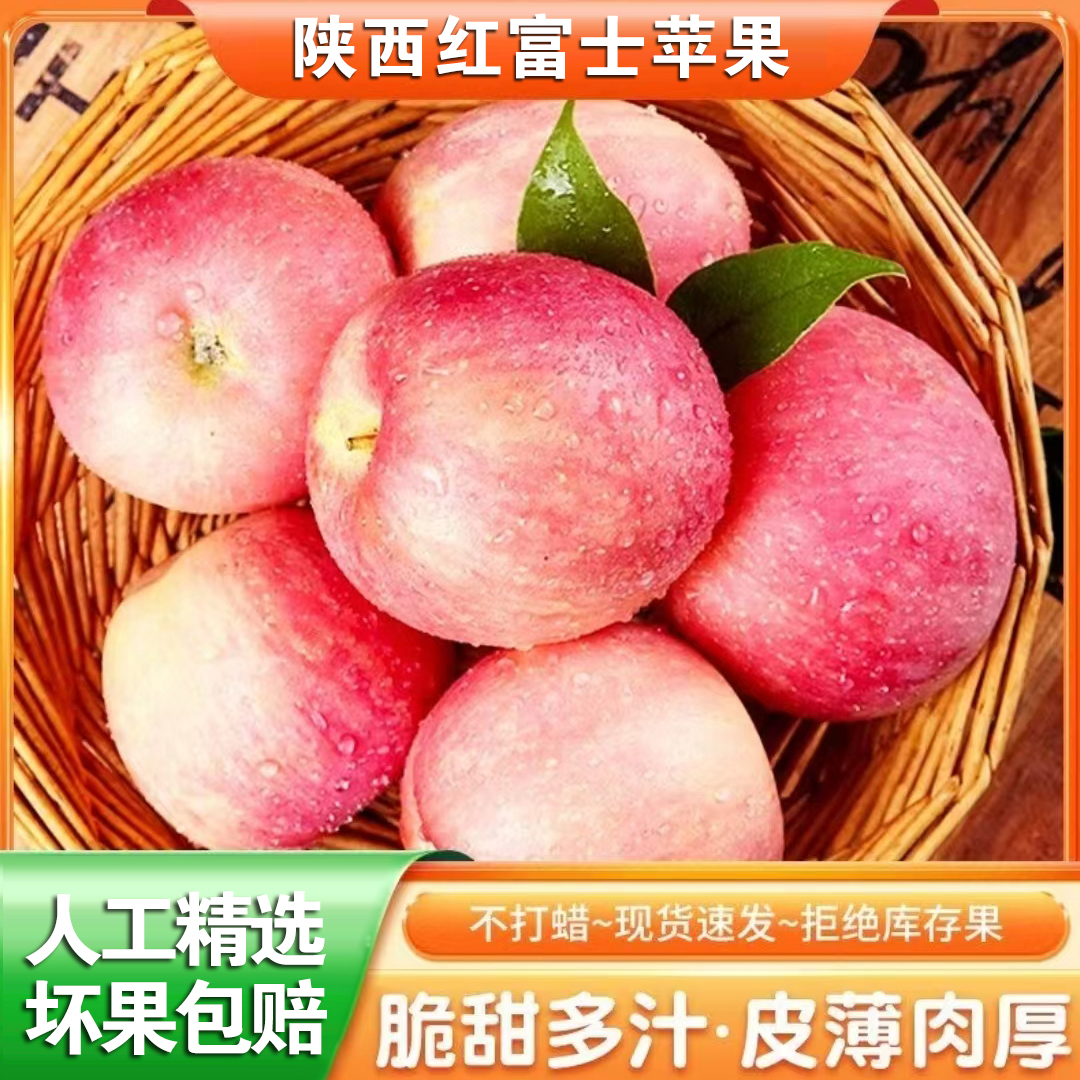 【果农自卖】正宗陕西高山红富士苹果脆甜多汁现摘产地直发坏果包赔