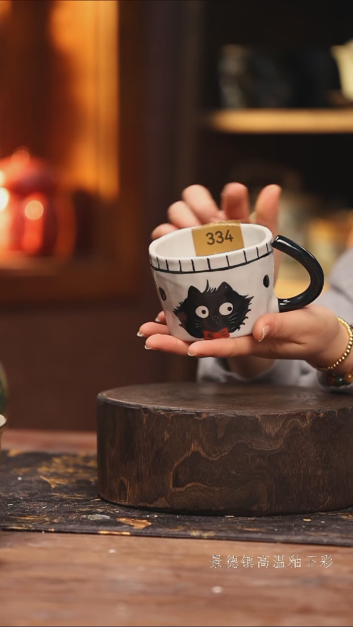 陶瓷景德镇高温釉下手绘陶瓷@L334@