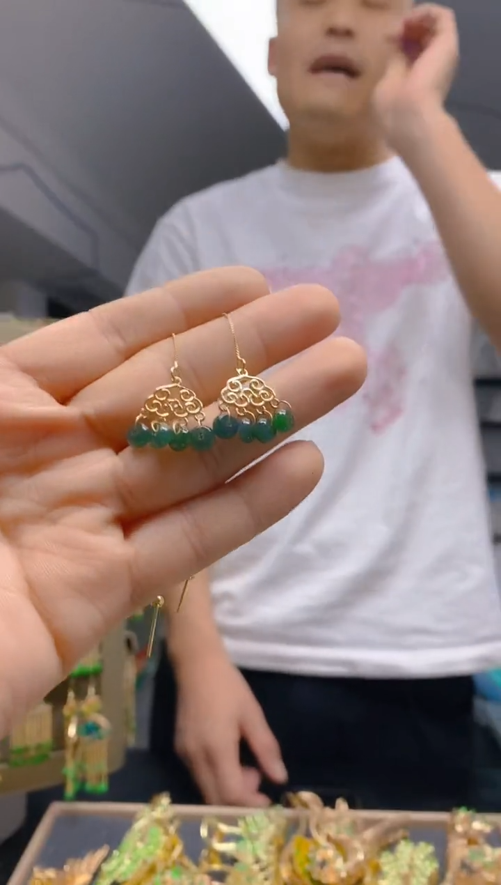 【闪购商品】翡翠耳饰合金52翡翠耳线