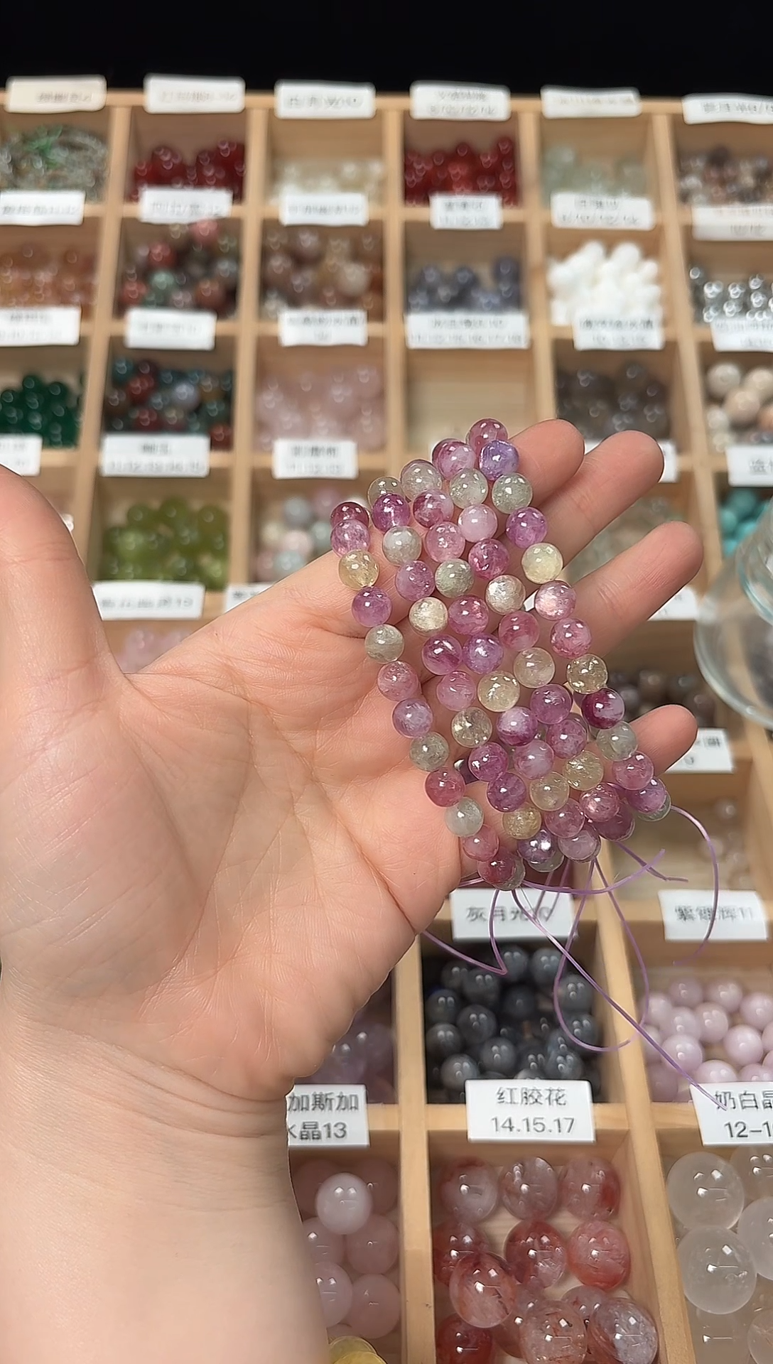 未镶嵌珠宝半成品水晶彩祖母卡7单圈