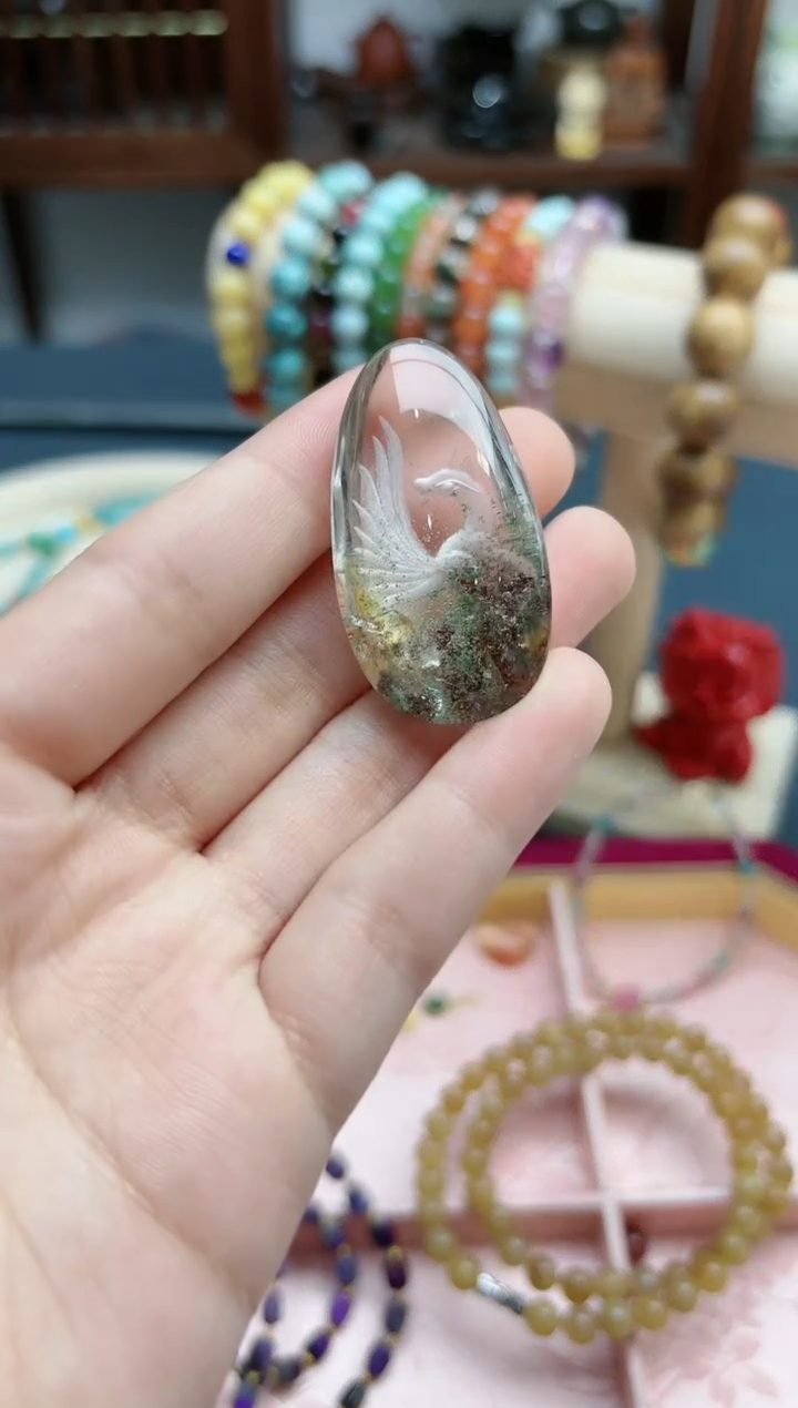 【闪购商品】水晶吊坠未镶嵌幽灵水晶九尾吊坠*1 ZD编绳