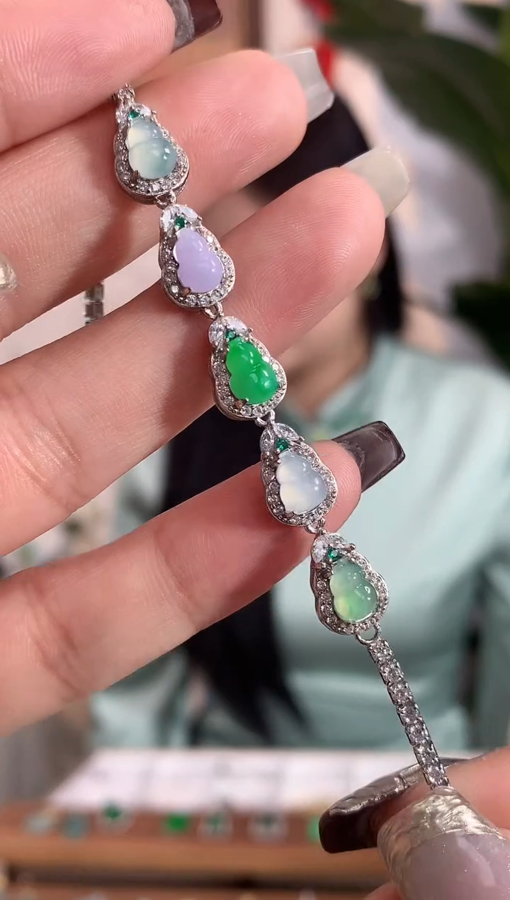 【闪购商品】翡翠手链银S925镶嵌手链