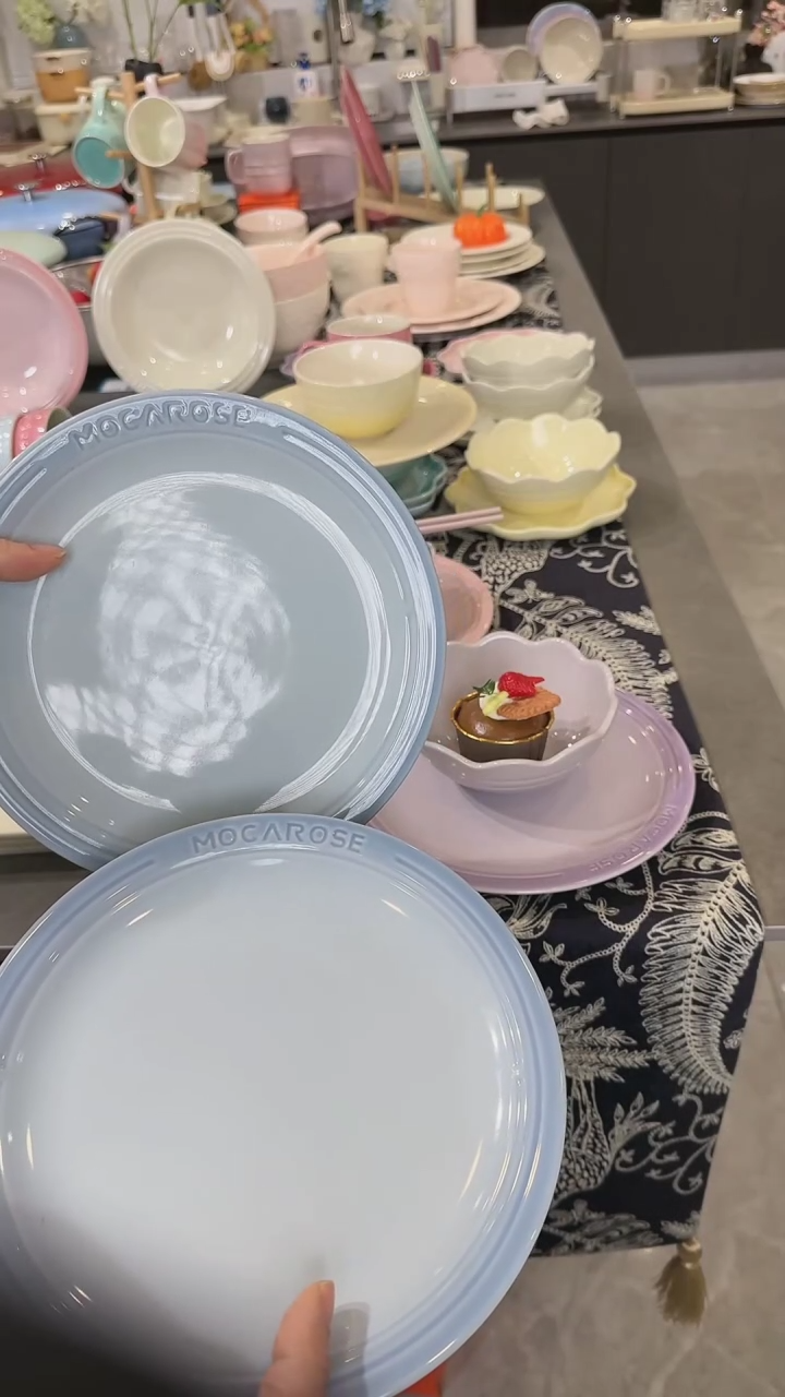 【闪购商品】瓷【2个装】尼罗蓝浅盘23cm-9英寸